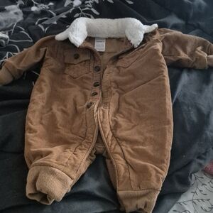 Cozy Brown Corduroy Baby One Piece